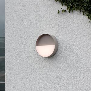 Meg LED dobíjacie vonkajšie nástenné svetlo, piesková farba, Ø 15 cm