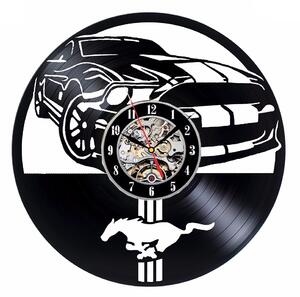 Beling vinylové nástenné hodiny Mustang čierne, 5DSXQ57L