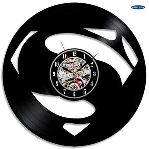Beling vinylové nástenné hodiny Super Man čierne, 6639A36Q