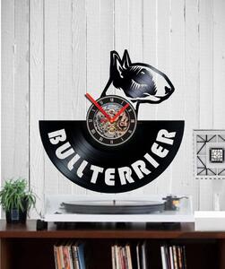 Beling vinylové nástenné hodiny Bull terier čierne, GLX52Q5