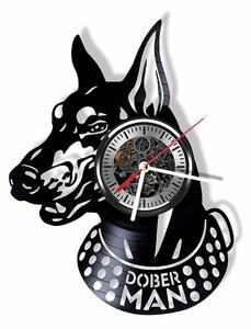 Beling vinylové nástenné hodiny Doberman čierne, GLX52Q8