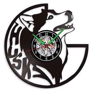 Beling vinylové nástenné hodiny Husky 2 čierne, GLX52Q45