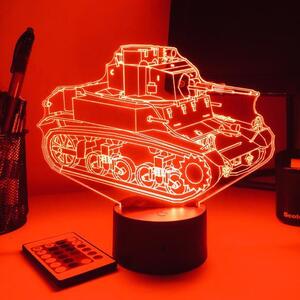 Beling 3D lampa, M3 Stuart ľahký Tank, 7 farebná 1PDSXER