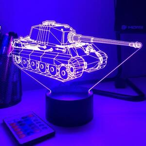 Beling 3D lampa, Tank King Tiger, 7 farebná 1PD5DER