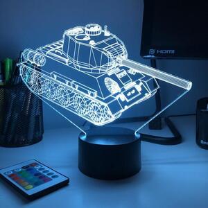 Beling 3D lampa, T-34 Sovietský Tank, 7 farebná 1PDSXELKJR