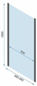 Rea Rapid Fold, 3-stenný sprchovací kút so skladacími dverami 100 (dvere) x 100 (stena) x 195 cm, 4mm číre sklo, čierny profil, KPL-09918