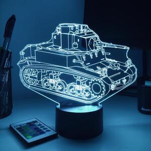 Beling 3D lampa, M3 Stuart ľahký Tank, 7 farebná 1PDSXER