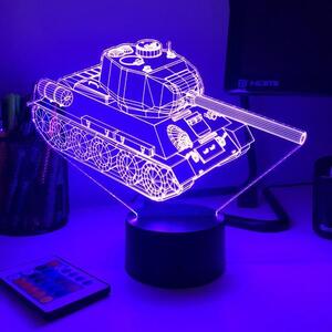 Beling 3D lampa, T-34 Sovietský Tank, 7 farebná 1PDSXELKJR