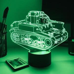 Beling 3D lampa, M3 Stuart ľahký Tank, 7 farebná 1PDSXER
