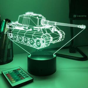 Beling 3D lampa, Tank King Tiger, 7 farebná 1PD5DER