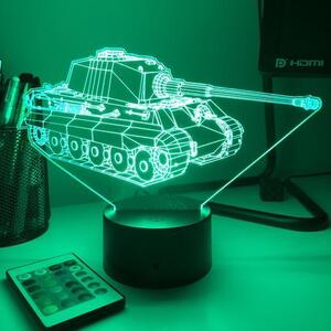 Beling 3D lampa, Tank King Tiger, 7 farebná 1PD5DER