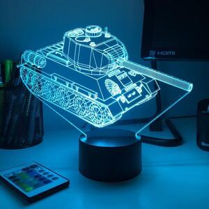 Beling 3D lampa, T-34 Sovietský Tank, 7 farebná 1PDSXELKJR
