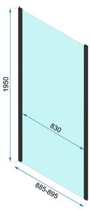 Rea Rapid Fold, 3-stenný sprchovací kút so skladacími dverami 80 (dvere) x 80 (stena) x 195 cm, 4mm číre sklo, čierny profil, KPL-09910