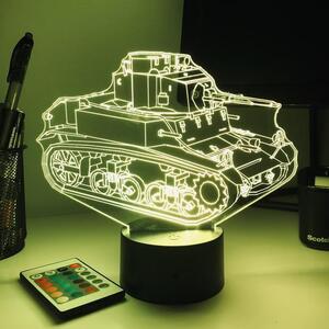 Beling 3D lampa, M3 Stuart ľahký Tank, 7 farebná 1PDSXER