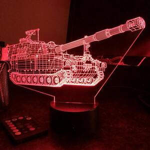 Beling 3D lampa,Tank M109 Howitzer, 7 farebná 1PDAQSAQ2