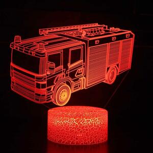 Beling 3D lampa,Hasičské auto, 7 farebná HG5