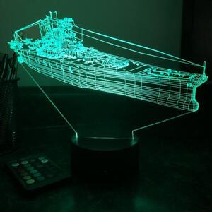 Beling 3D lampa,IJN bojová loď Yamato, 7 farebná 5L6S