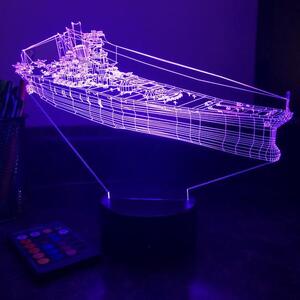 Beling 3D lampa,IJN bojová loď Yamato, 7 farebná 5L6S