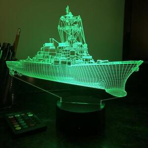 Beling 3D lampa,Bojová loď USN Guided Missile Destroyer, 7 farebná 5L