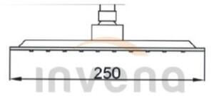 Invena Svart, SLIM dažďová hlavová sprchová hlavica 25 x 25 cm, INV-SC-D1-076-S