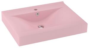 Luxusné umývadlo, otvor na batériu, matné ružové 60x46 cm
