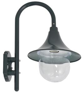 Záhradná nástenná lampa E27 42 cm hliníková tmavozelená