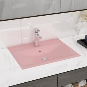Luxusné umývadlo, otvor na batériu, matné ružové 60x46 cm