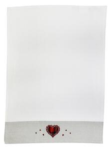 Vaflová utierka 50x70 cm s výšivkou, Červené Srdiečko
