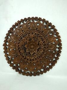 Závesná dekorácia Mandala 3D drevorezba, teakové drevo, 90 cm (Masterpiece ručná práca)