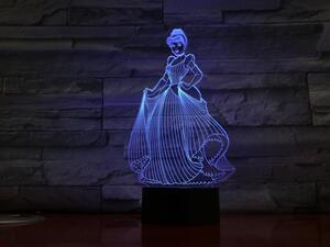 Beling 3D lampa,Cinderella, 7 Farebná RLSQWS
