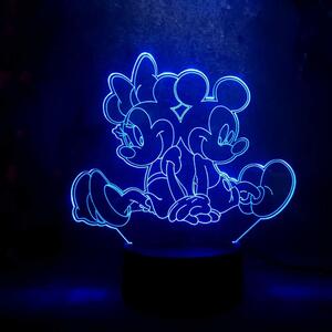Beling 3D lampa,Mickey a Minnie Mouse 7 Farebná RSD6D