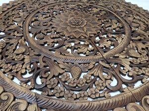 Závesná dekorácia Mandala 120 cm, teakové drevo, hnedá patina (Masterpiece ručná práca)