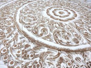 Závesná dekorácia Mandala 120 cm, teakové drevo, biela patina (Masterpiece ručná práca)