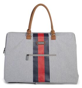 Childhome Prebaľovacia taška Mommy Bag Grey Stripes Red/Blue