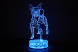 Beling 3D lampa,Čivava 1, 7 farebná QS3DDF52S