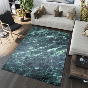 Moderný zelený koberec s mramorovým vzorom Šírka: 160 cm | Dĺžka: 230 cm