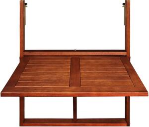 Závesný balkónový stolík, akáciové drevo 65x45x87cm, certifikát FSC®- sklápací