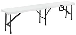 Pivné sklápacie lavice z plastu, 2ks, biele, 183 cm