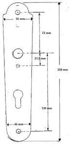 GALBUSERA Kované bezpečnostné kovanie 4304 - 72 mm, kľučka/kľučka, červeno-hnedá corten