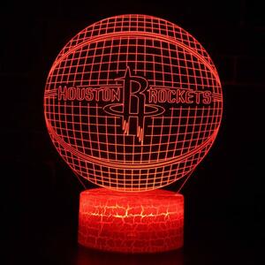Beling 3D lampa,NBA Houston Rockets , 16 farebná QX3