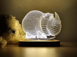 Beling 3D lampa Nosorožec, 7 farebná S4ADCCFVV