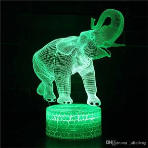 Beling 3D lampa,Slon 2, 7 farebná S4ADCCV