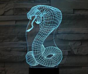 Beling 3D lampa Kobra kráľovská, 7 farebná S4ADCCV