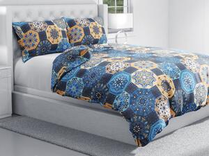 Biante Bavlnené posteľné obliečky Sandra SA-448 Modro-oranžové marocké dlaždice Predĺžené 140x220 a 70x90 cm
