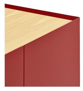 Červená nízka komoda v dekore duba 165x78 cm Arista – Teulat