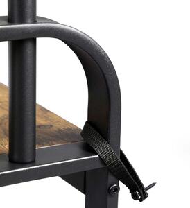 Vešiak na chodbu s lavičkou v industriálnom štýle 72 x 33,7 x 183cm, dizajn 4 v 1, hnedá, čierna