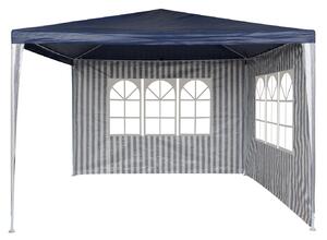 Party stan / pavilón RAFAEL 3 x 3 m bielo-modrý, pruhovaný - vrátane 2 bočných stien