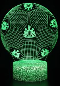 Beling 3D lampa, New castle united lopta, futbalový darček, 16farebná TZ6