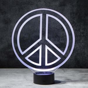 Beling 3D lampa, Svetový mier-symbol, 7 farebná S312DD5