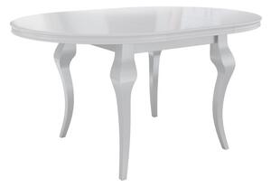 Okrúhly rozkladací stôl so 4 stoličkami ST106 08, Farby: čierny, Farby:: biely lesk, Potah: Magic Velvet 2217 Mirjan24 5903211307461